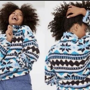 NWT OFFLINE Aerie OFFLINE Sherpa Pullover blue small